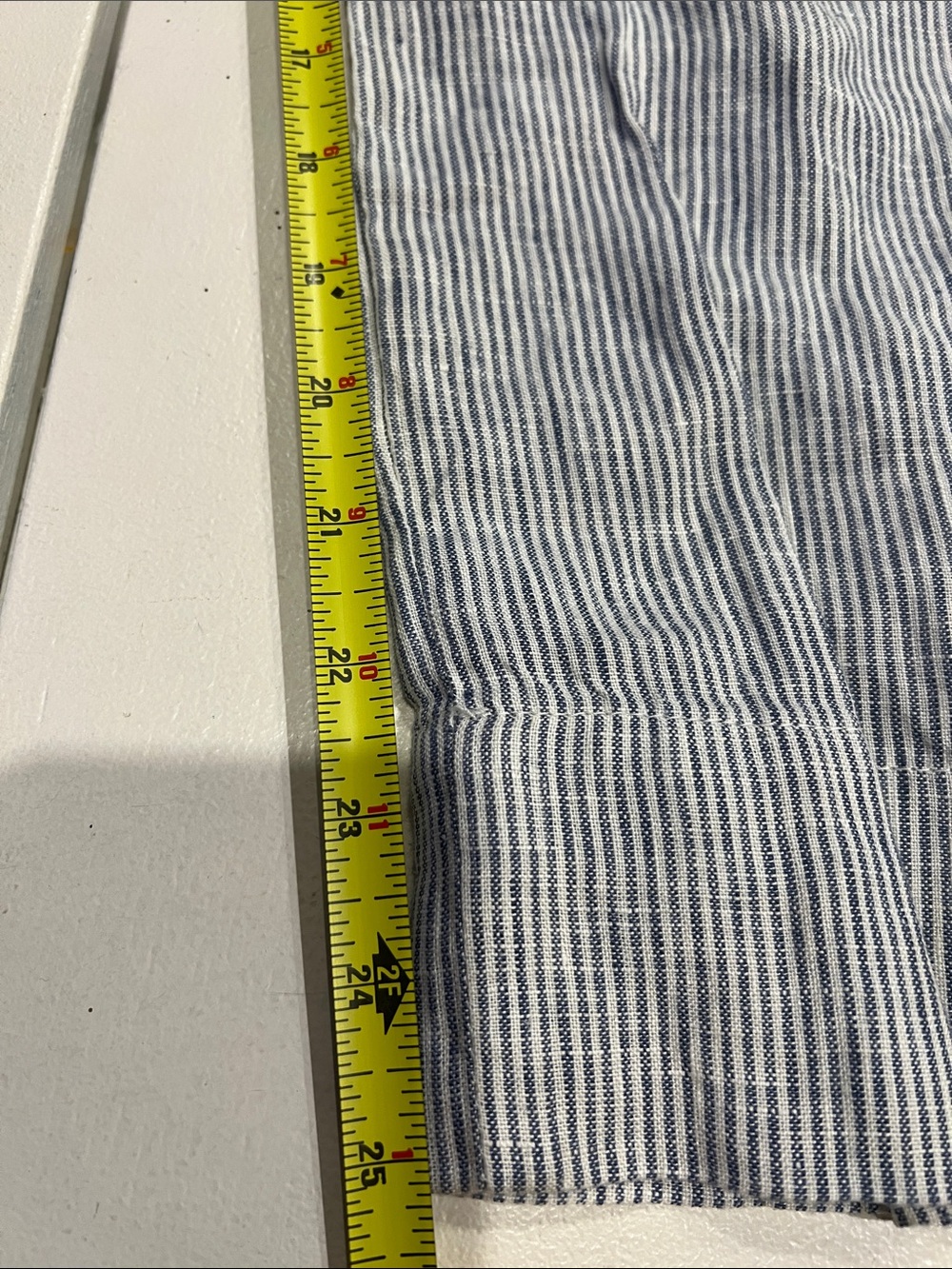 Quince 100% European Linen Square Neck Jumpsuit in blue pinstripe pattern Size M - Picture 12 of 13
